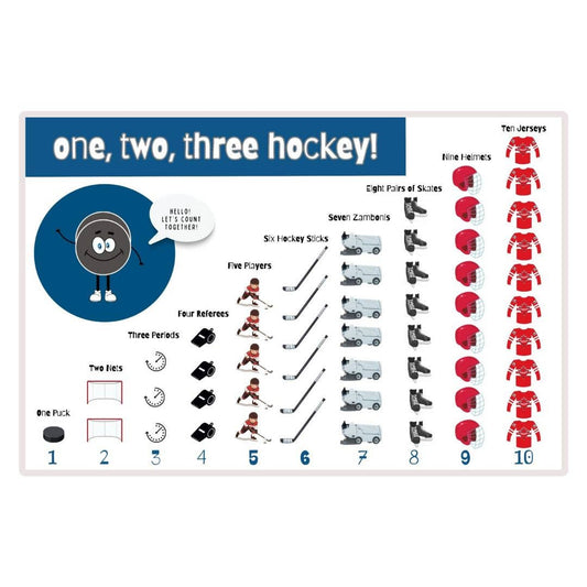 Hockey Kids Placemat – Counting 1-10 – Double-Sided