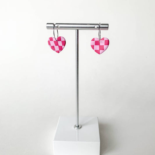 Checkered Heart Hoops