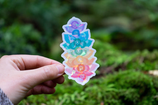 Holographic Chakra Lotus Sticker | Yoga Sticker | Meditation
