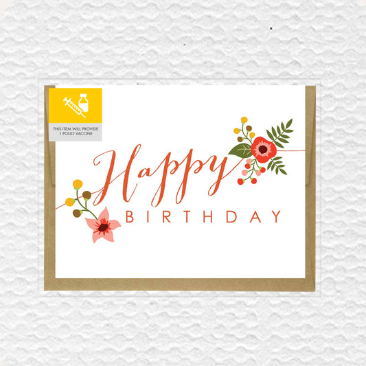 Floral Happy Birthday Card