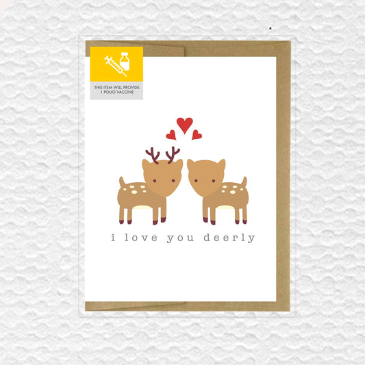 I Love You Deerly Love Greeting Card