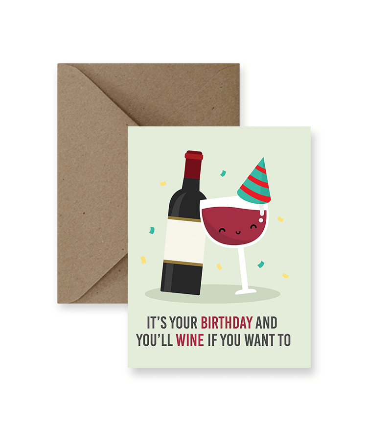 Wine Birthday Card