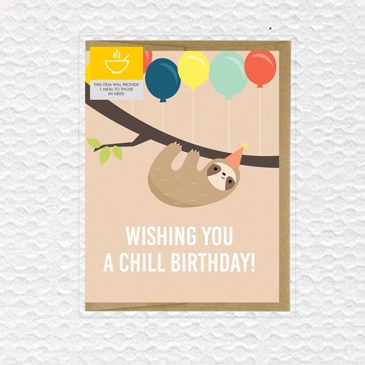 Sloth Chill Birthday Card