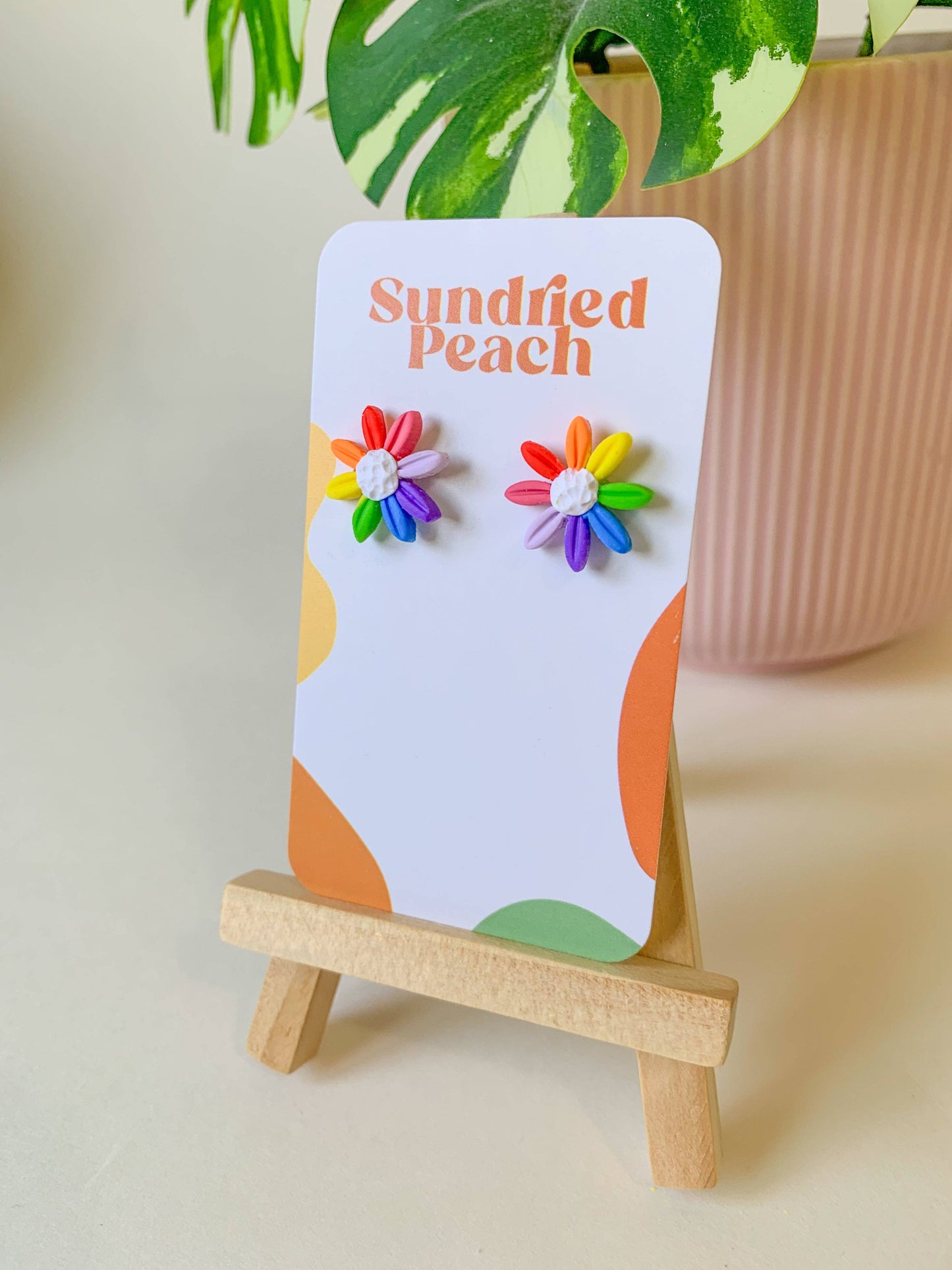 Rainbow Flower Studs