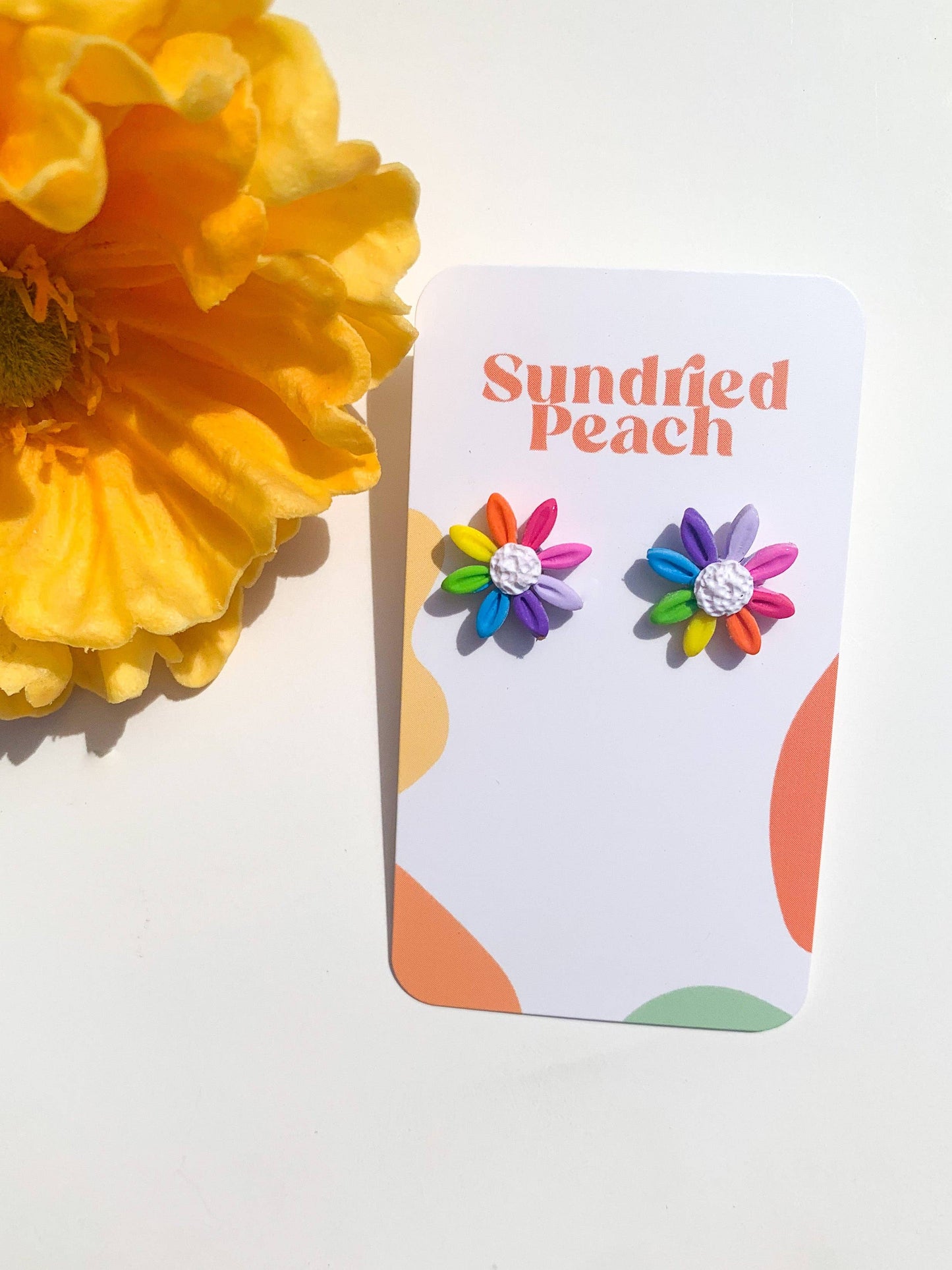 Rainbow Flower Studs
