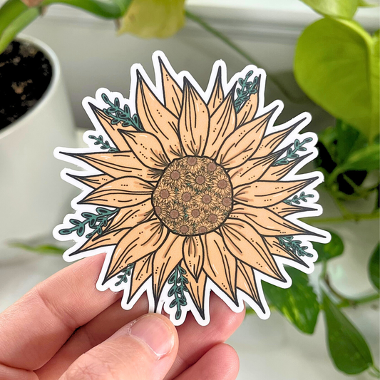 Bohemian Sunflower Sticker | Nature Sticker | Flower Sticker