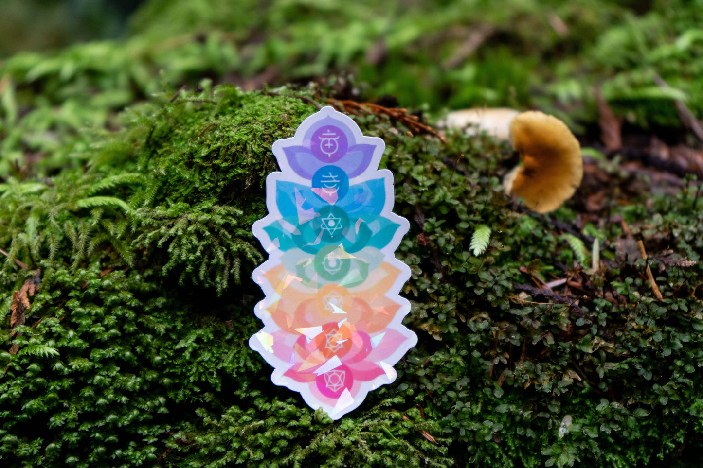 Holographic Chakra Lotus Sticker | Yoga Sticker | Meditation