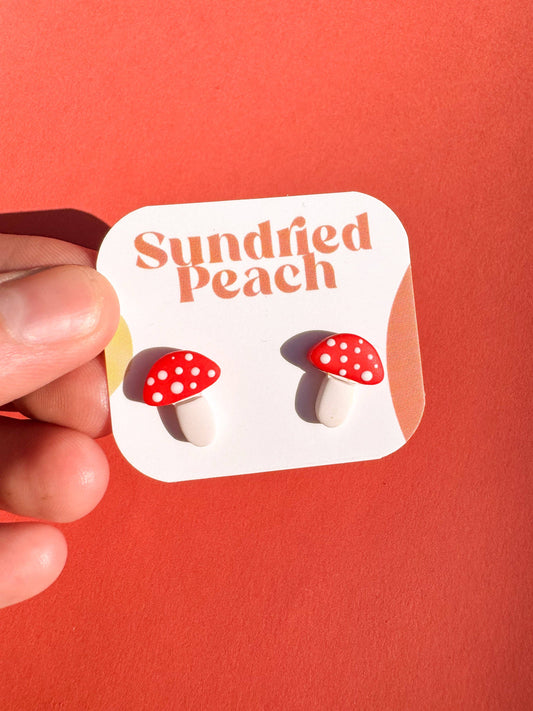 Clay Mushroom Studs