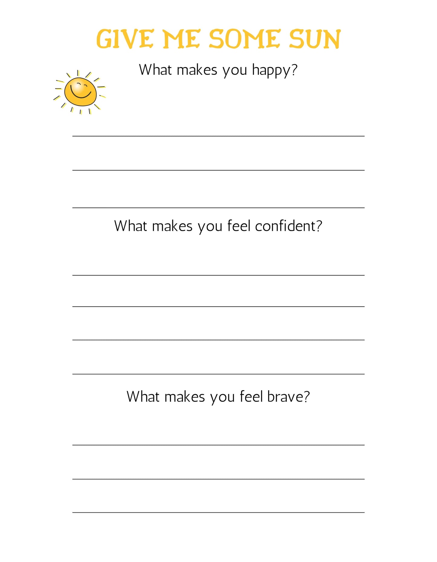 Let The Sunshine In - A positivity journal for kids