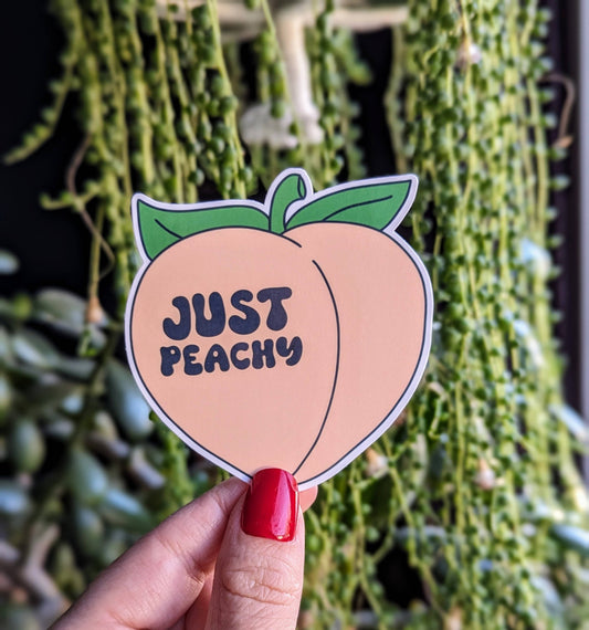 Just peachy vinyl sticker, trendy stickers for water bottle