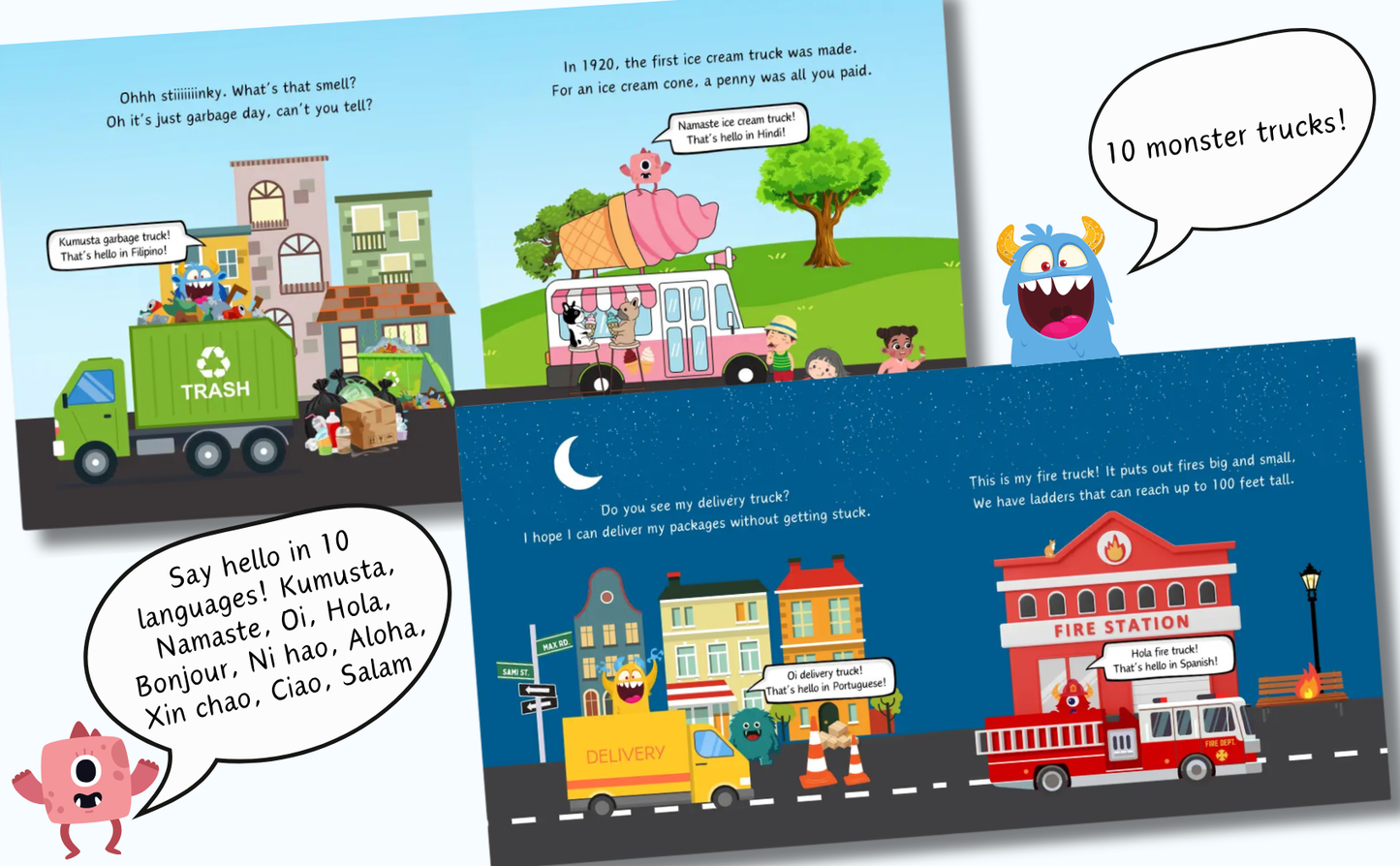 Hello Monster Trucks! (a Book of Trucks with Monsters on Top