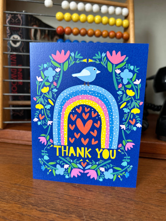 Thank You Rainbow Colourful Greeting Card