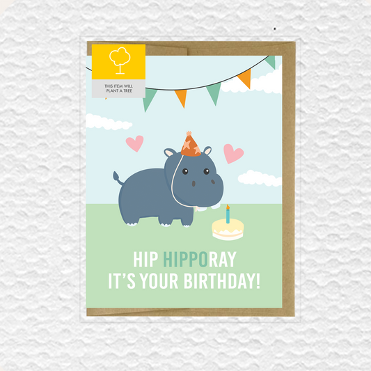 Hip Hipporay Birthday Card