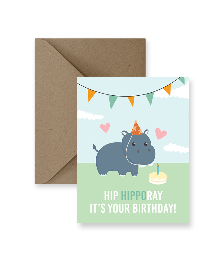 Hip Hipporay Birthday Card