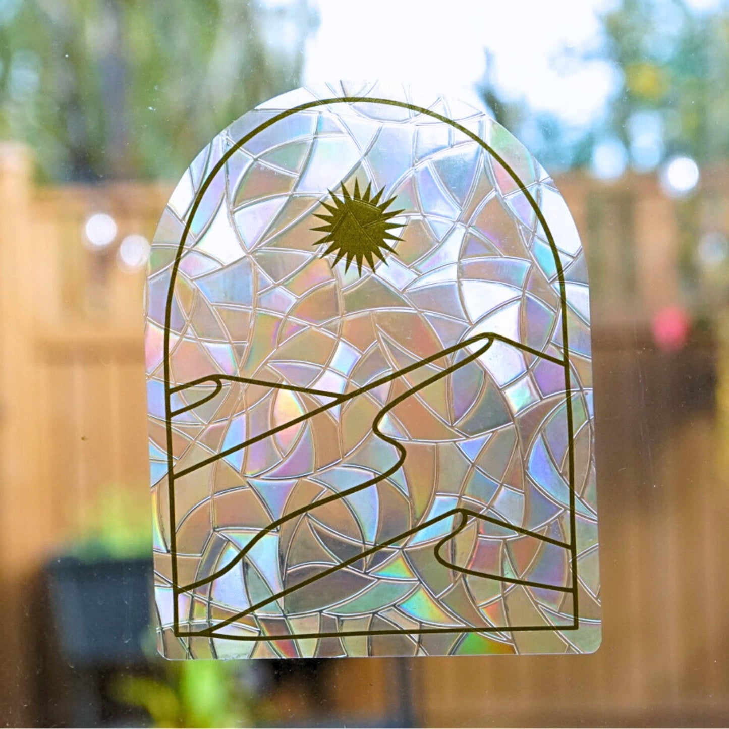 Mountain Sunset Suncatcher | Rainbow Maker | Window Cling
