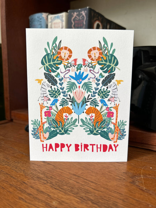 Happy Birthday It's A Jungle Out There Greeting Card