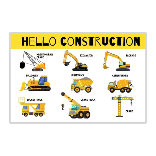 Construction Kids Placemat – Double-Sided & Wipeable