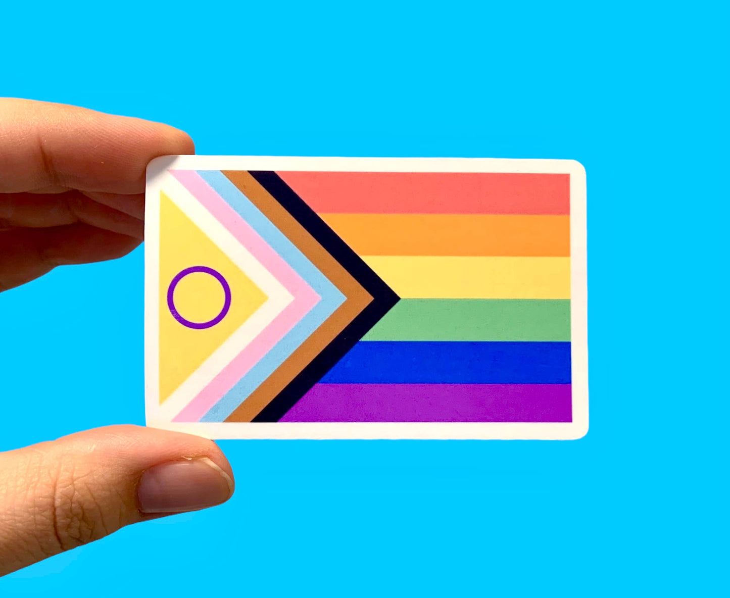 Intersex inclusive pride flag sticker, Pride stickers