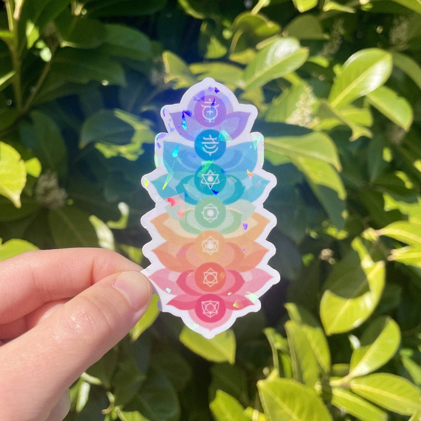Holographic Chakra Lotus Sticker | Yoga Sticker | Meditation