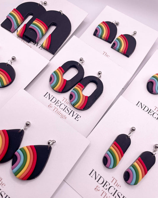 Pride Rainbow Dangle Earrings (Long Drop Style)