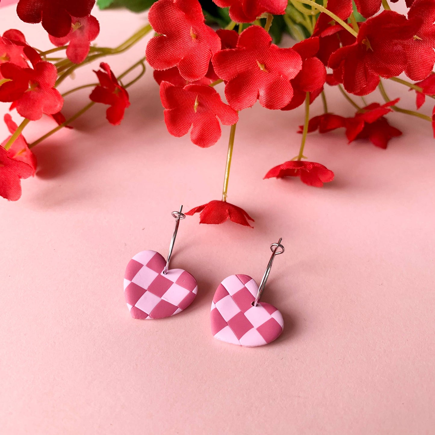 Checkered Heart Hoops