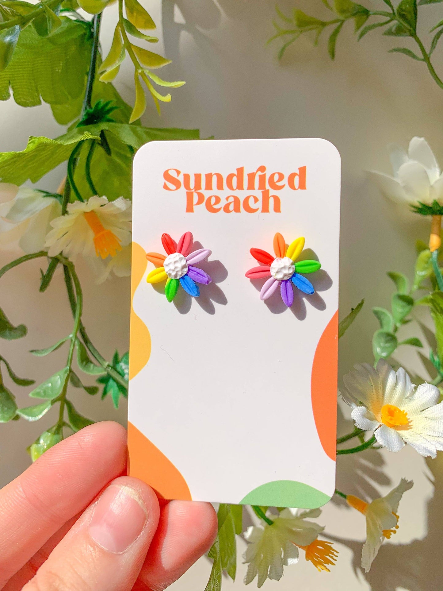 Rainbow Flower Studs