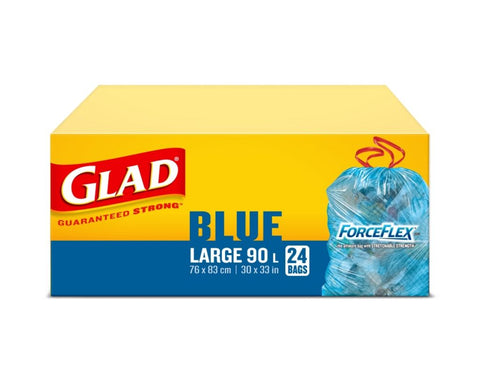 BLUE BAGS WITH FORCEFLEX AND DRAWSTRINGS - 90L