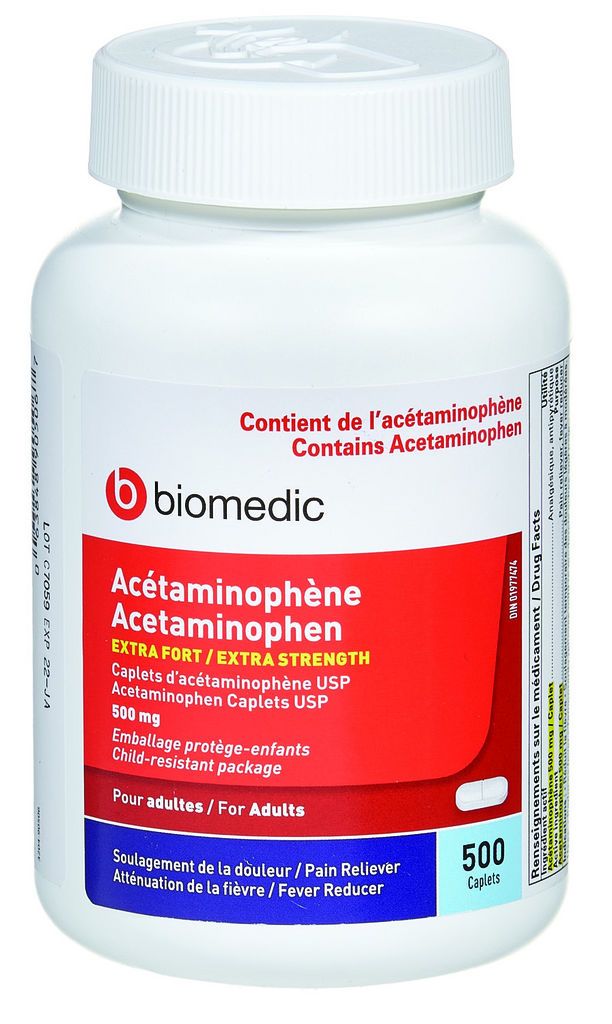 ACETAMINOPHEN 500MG CAPLETS