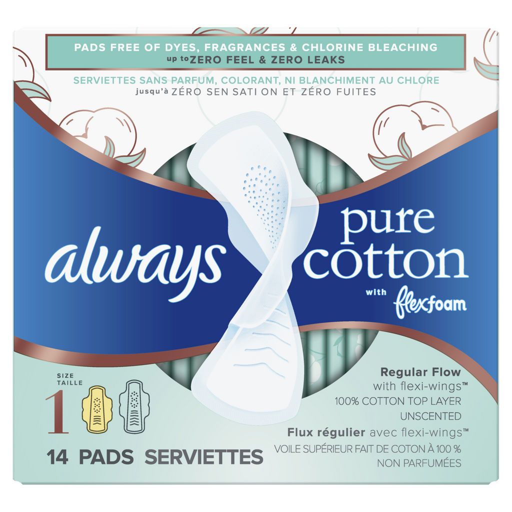 PURE COTTON UNSCENTED PAD WITH FLEXI-WINGS