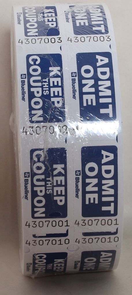 ADMIT ONE TICKETS WITH COUPON ENGLISH