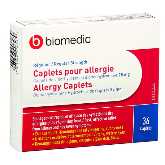 ALLERGY TABLETS (DIPHENHYDRAMINE) 25MG