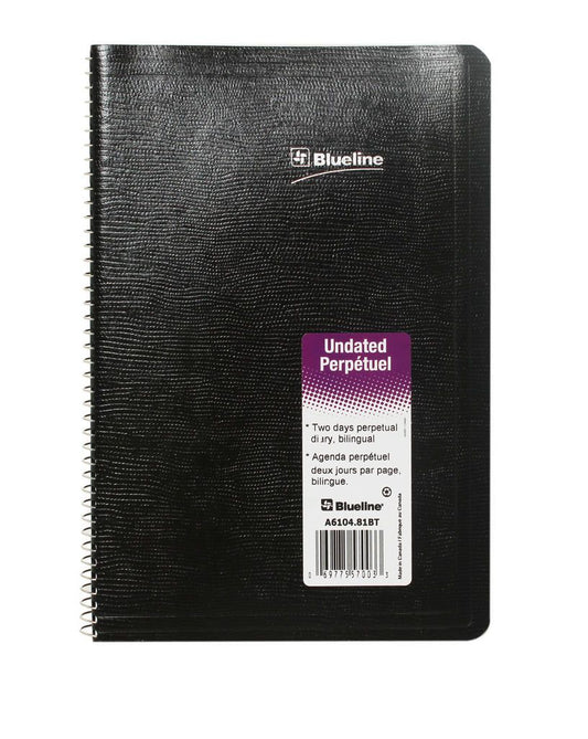 COILED PERPETUAL DATE BOOK - BLACK
