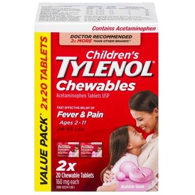 TYLENOL CHILDREN CHEWABLES (160MG)