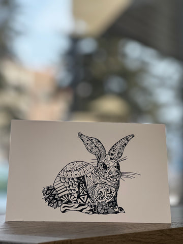 Hand-drawn Rabbit Card