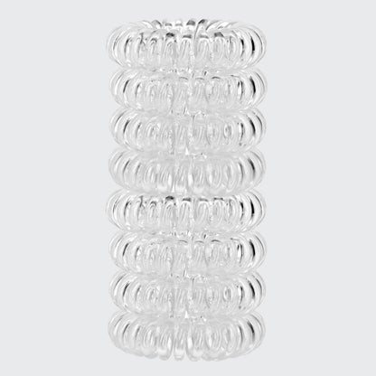 Spiral Hair Ties 8 Pack - Clear