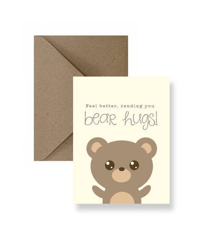 Feel Better, Sending You Bear Hugs Greeting Card