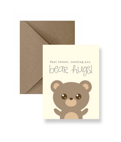 Feel Better, Sending You Bear Hugs Greeting Card
