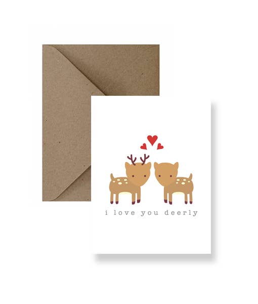 I Love You Deerly Love Greeting Card