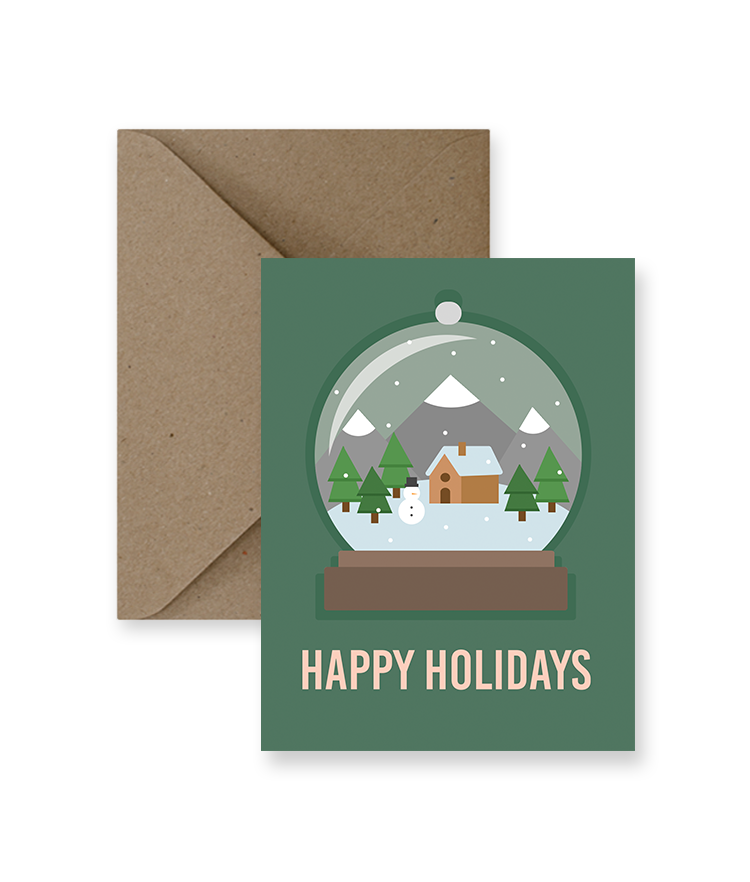 Happy Holidays Snow Globe Card