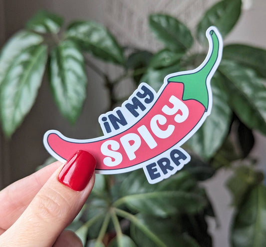 In my spicy era vinyl sticker, smut reader bookish merch