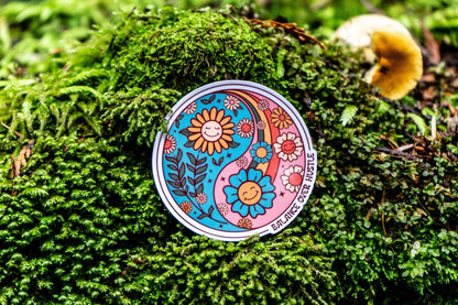Balance Over Hustle Sticker | Mental Health Retro Sticker