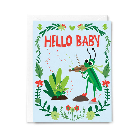 Hello New Baby Cricket Greeting Card Congratulations