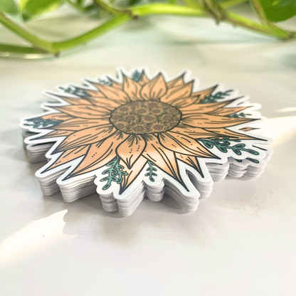 Bohemian Sunflower Sticker | Nature Sticker | Flower Sticker