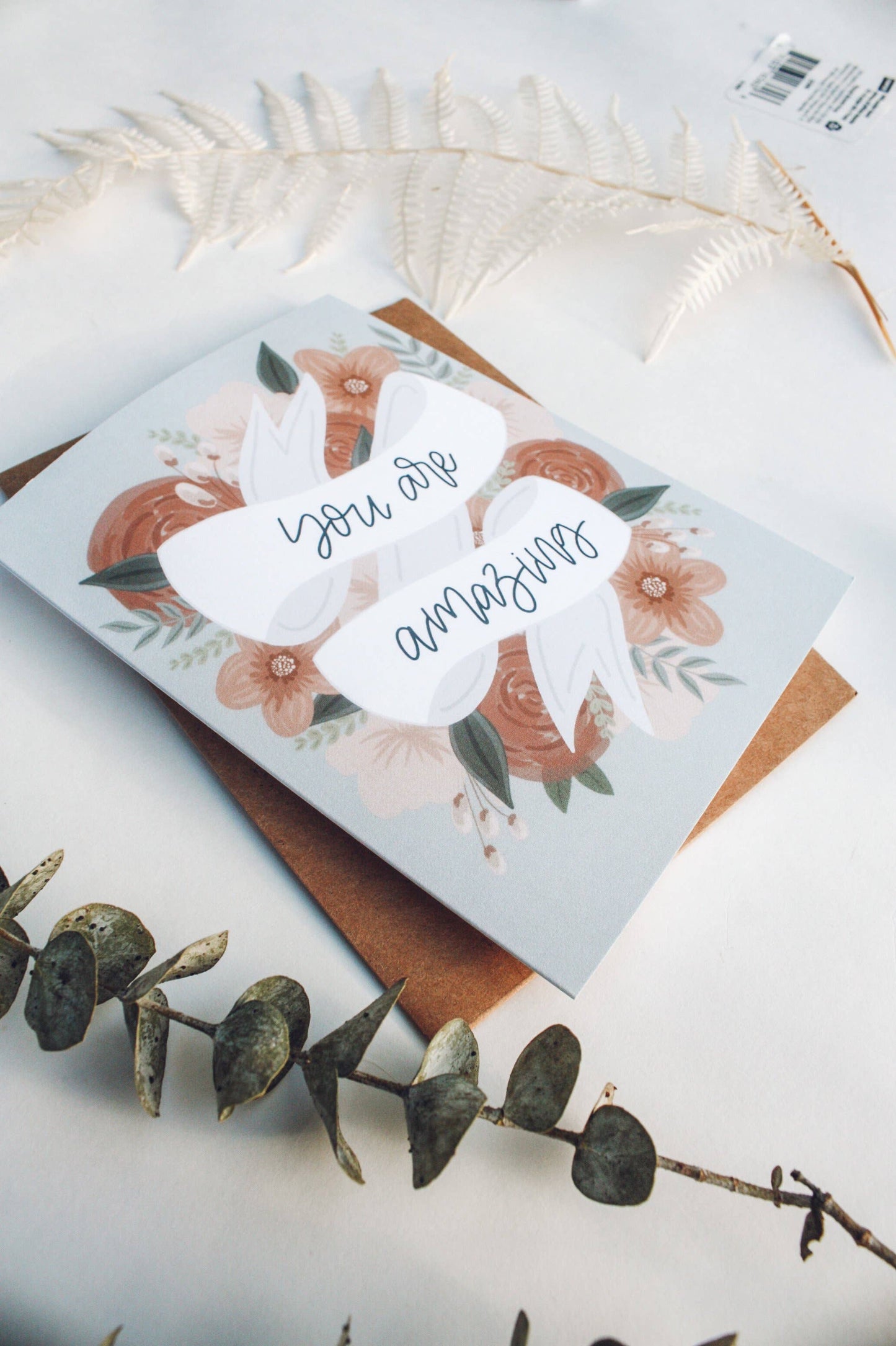 "You are Amazing" Sage Floral Card