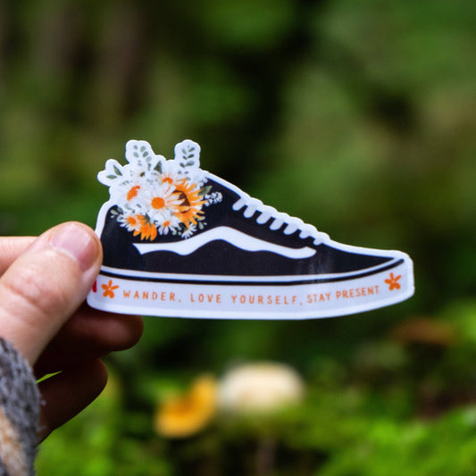Floral Sneaker Sticker | Adventure Sticker | Waterproof