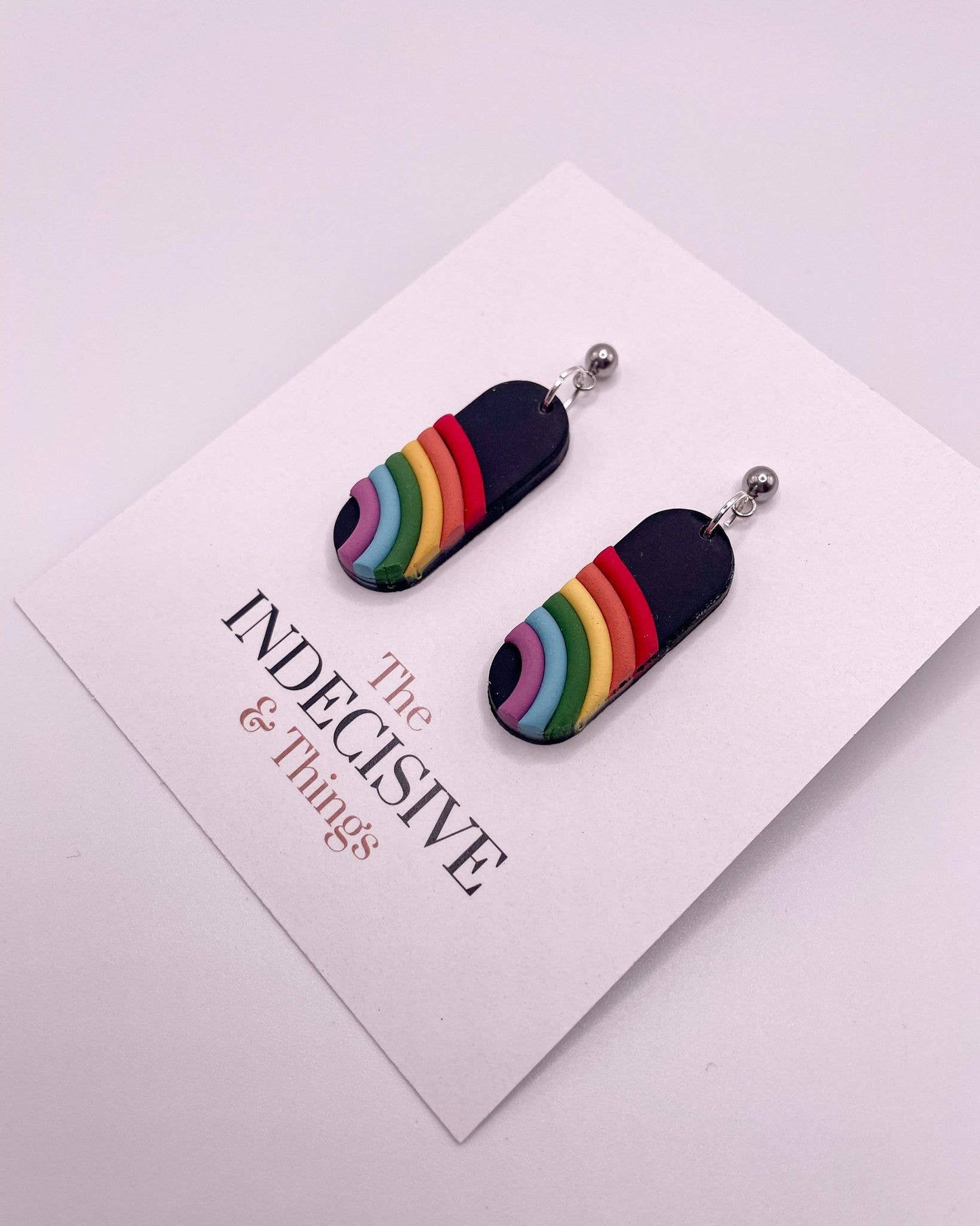 Pride Rainbow Dangle Earrings (Long Drop Style)