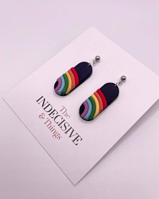 Pride Rainbow Dangle Earrings (Long Drop Style)