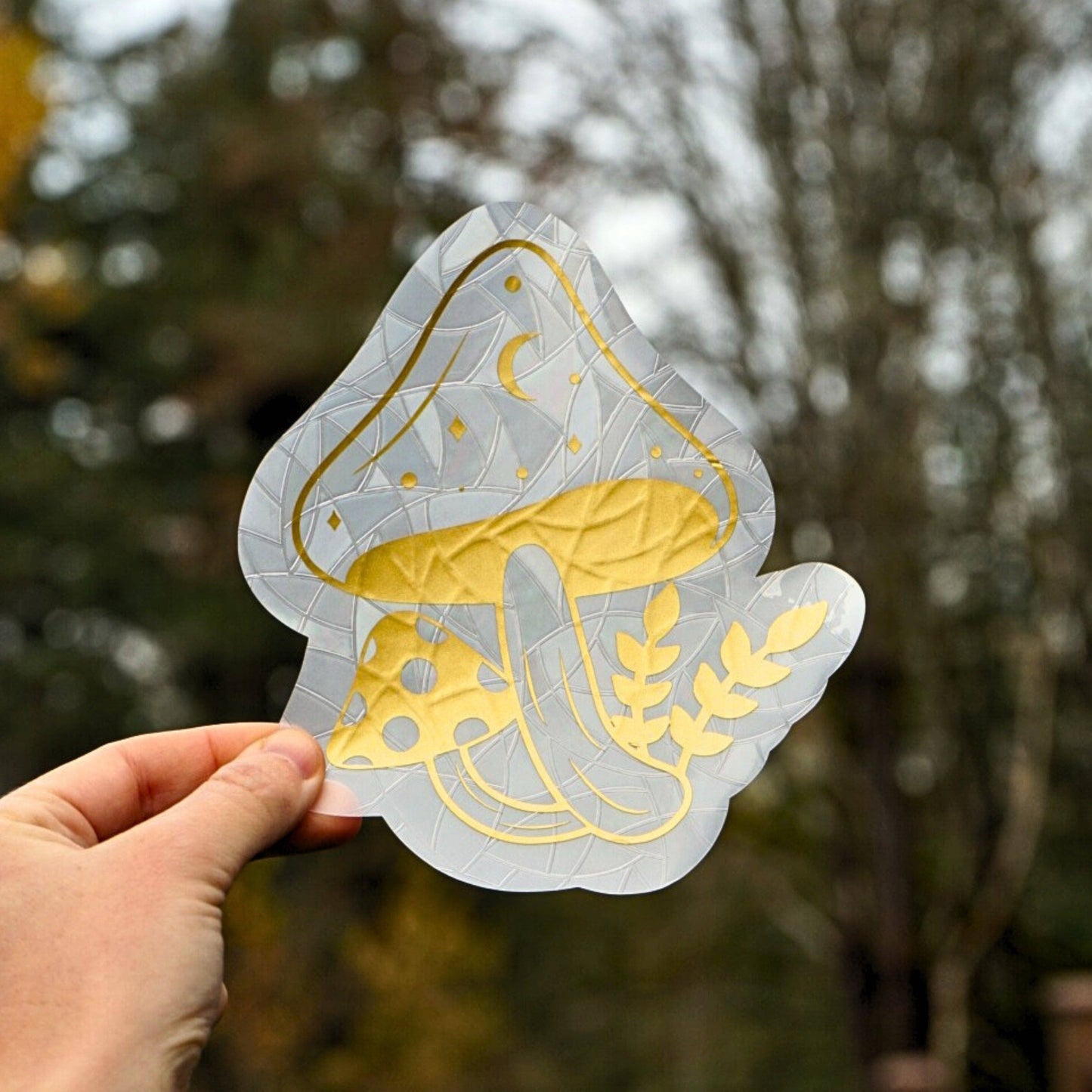 Celestial Mushroom Suncatcher | Rainbow Maker | Window Cling
