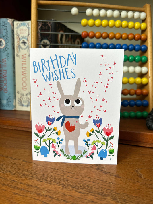 Happy Birthday Bunny Wishes Greeting Card