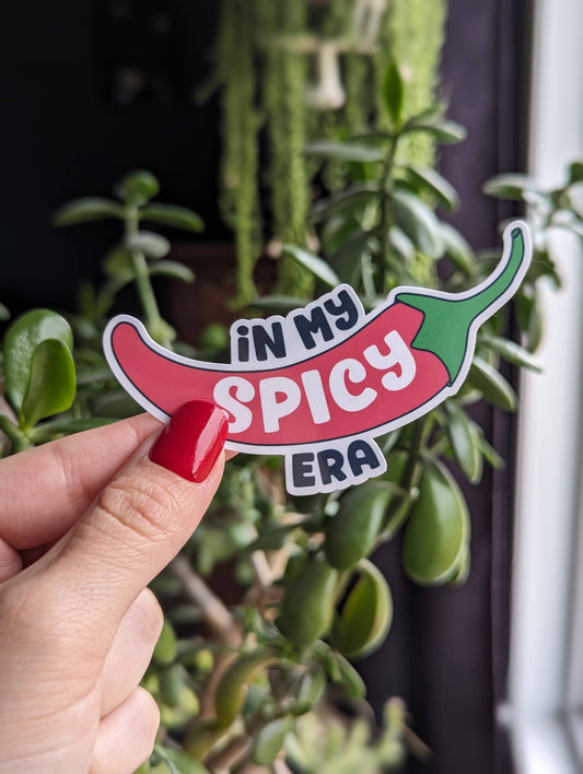 In my spicy era vinyl sticker, smut reader bookish merch